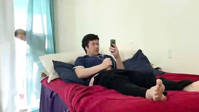 stepmom fucks stepson after catching him masturbating