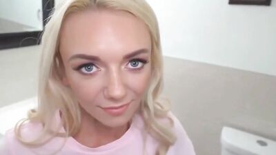 Hot Blonde Step Sister Blowjob And Fuck