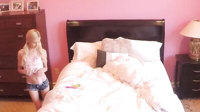 SPYFAM Step Dad Catches Blonde Using Moms Dildo
