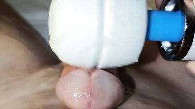 Close-Up With Hitachi Wand – Vibrating Cum Out Of My Dick 2
