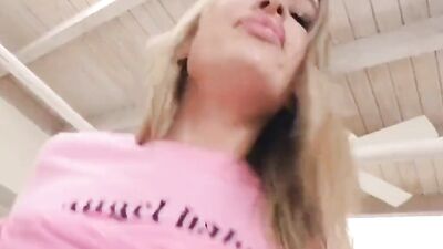 homemade massage blonde stepsister gags on my dick stepmom b