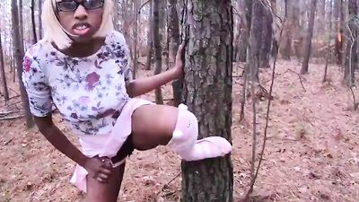 Sneaking Into The Forest To Fuck Stepdad While Mom Is Home,