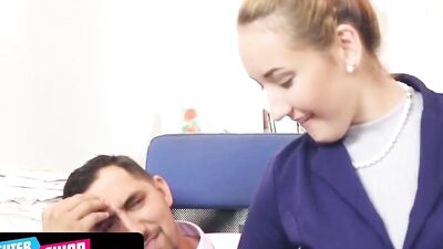 Horny Stepdads Switch Teeny Stepdaughters At Work