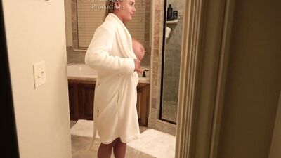 POV Spying on Step Sister Showering by perverted step brother in the closet