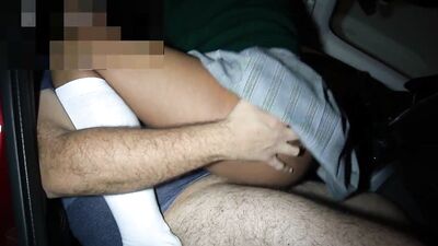 teen stepdaughter seduces her dad and fucks him in the car right after school. reaal amateur sex