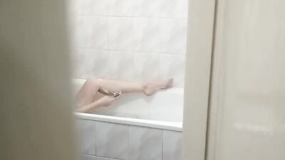 Daddy help me in bath! Emmanuelle want to fuck n suck cock until cum facial