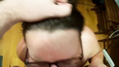 Slut bounces on cock whilst sucking step dads cock