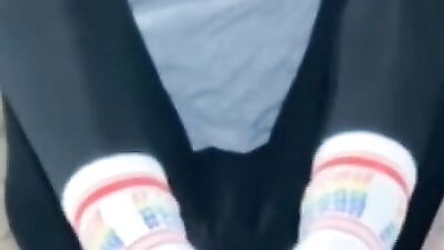 Red Head MILF gives stepson footjob and blowjob