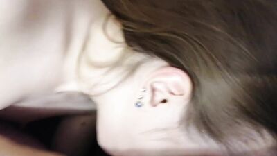 stepbrother fuck my dirty mouth, caresses pussy and cum on face