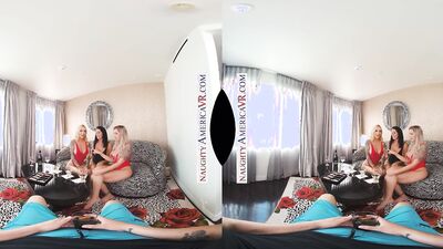 Naughty America - Three hot babes go to town on the lifeguard's dick