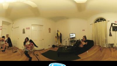 teen lesbians in college using fuckbot and cock at halloween party to cum