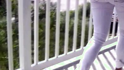 Sensational stepmom has her feet recorded while driving