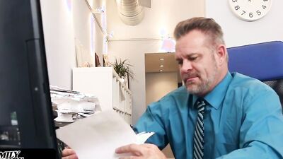 Naught Teen Seduces Stepdaddy At Work