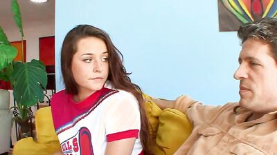 Wild Talia Palmer distracts her angry stepdaddy