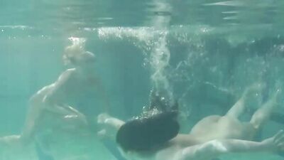 Russian Lesbian Girls Swimming In The Pool