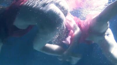 Russian Lesbian Girls Swimming In The Pool