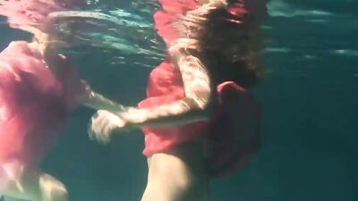 Russian Lesbian Girls Swimming In The Pool