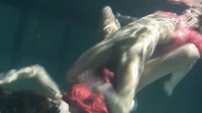 Russian Lesbian Girls Swimming In The Pool