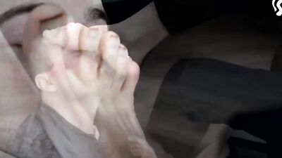 Sexy colleague foot worship fantasy