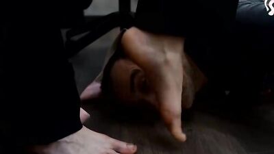 Sexy colleague foot worship fantasy