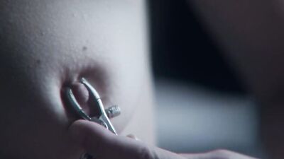 Girl plays out her wild bondage fantasies as she masturbates