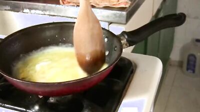 Lactation Fantasy – Daniela cooking eggs