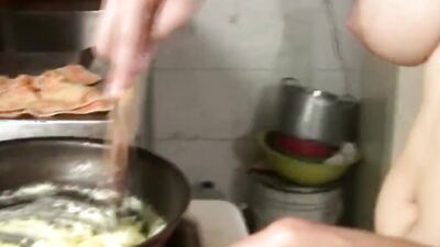 Lactation Fantasy – Daniela cooking eggs