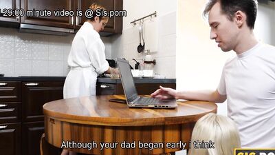 SISPORN. Boring dinner ends for blonde and her stepbro with awesome sex