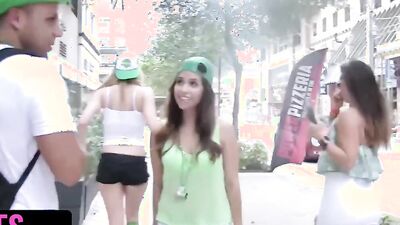 BFFS - Out Of Town Sluts Picked A Random Dude And Take Him Back To Their Hotel To Ride His Cock