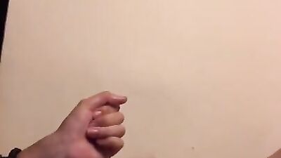 Giving daddy a hand job before bed
