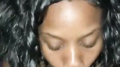 DickEmDownDeonte gets sloppy head from big booty ebony caitywetwet + facial