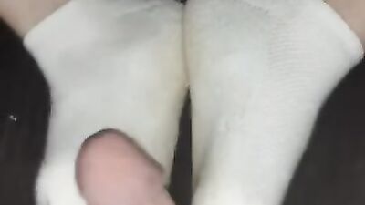 Step daddy loves my dirty sweaty ankle socks on his hard cock