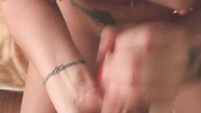 Horny tattooed stepsister uses her magic hands