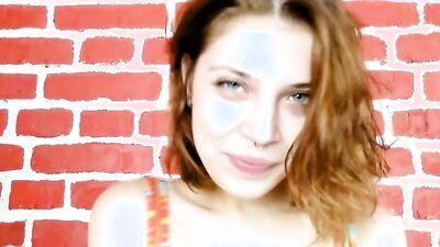 Hot stepsister finishes him with a footjob