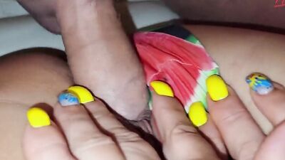 Tanned stepmom fucked right after the beach in a swimsuit
