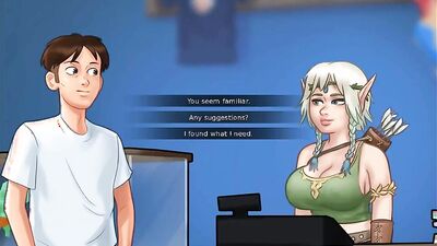 Summertime Saga: Stepsister Jerks Her Stepbrother's Dick On Cam Show - Ep98