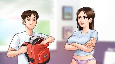 Summertime Saga: Stepsister Jerks Her Stepbrother's Dick On Cam Show - Ep98