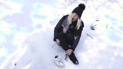 DADDY4K. Sled and Fireplace Adventure
