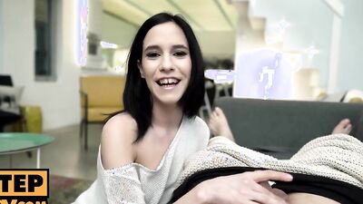 Sneaky stepdaughter cums all over your cock
