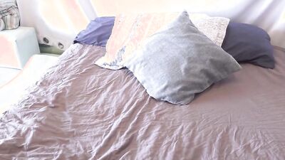 Stripteasing stepmom helps her stepson cum