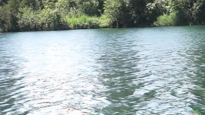 Passionate public creampie at the lake - TABOO