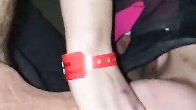 Sister sucking and fucking stepbrother in moms back seat