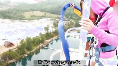 Lane Sisters Outdoor Threesome with Bungee Instructor