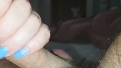 Naked stepmom satisfies stepson with feet