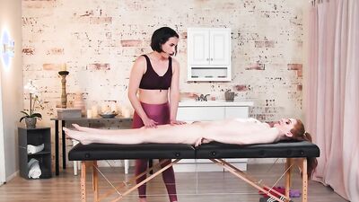 Fantasy Massage: Lesbian Casey Calvert & Maya Kendrick enjoy sex after oily massage on PornHD