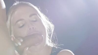 The filthiest fetish of this busty blonde slave came true