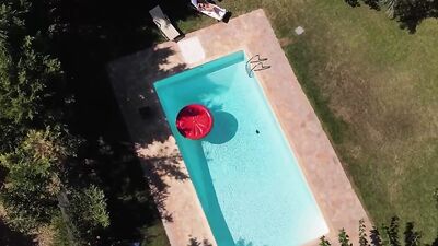 Stepdad Catches Busty Australian Babe Atlantis Masturbating by the Pool and Offers His Cock for Real