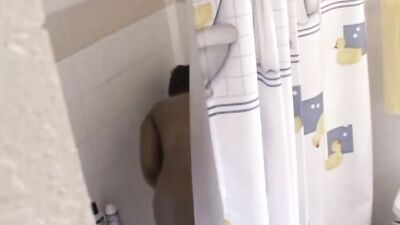 desi stepsister plays with shower head