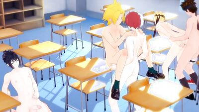 Boku No Hero Naruto Boruto Yaoi - Origia 8 Chicos de Naruto y Boku no hero Follan en la escuela