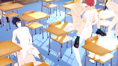 Boku No Hero Naruto Boruto Yaoi - Origia 8 Chicos de Naruto y Boku no hero Follan en la escuela